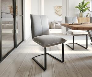 DELIFE Jídelní židle Lelio-Flex konzolová podnož plochá černá samet šedý
