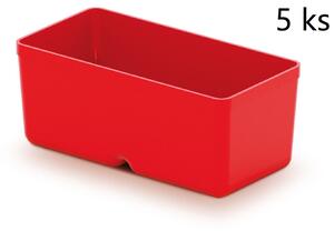 Prosperplast Sada úložných boxů 5 ks UNITEX 11 x 5,5 x 13,2 cm červená