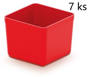 Prosperplast Sada úložných boxů 7 ks UNITEX 5,5 x 5,5 x 16,5 cm červená