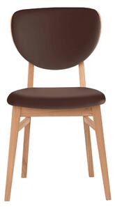 Dřevěná židle Barcelona hnědá koženka