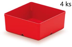 Prosperplast Sada úložných boxů 4 ks UNITEX 11 x 11 x 11,2 cm červená