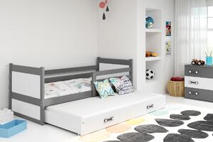 BMS Group Dětská postel s výsuvnou přistýlkou RICO grafit Velikost postele: 190x80 cm, Barva výplní: Bílá