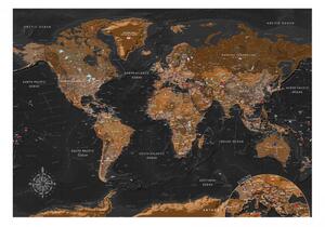 Fototapeta - Svět: Stylová mapa 300x210 + zdarma lepidlo