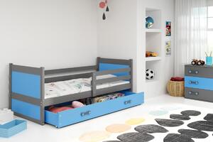 BMS Group Dětská postel s úložným prostorem RICO grafit Velikost postele: 190x80 cm, Barva výplní: Modrá