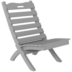 Dřevěná zahradní židle Outsunny s kloubovým designem a nakloněným opěradlem, nosnost 120 kg pro balkon, terasu, 78x48x76 cm, šedá | Aosom