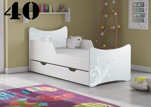 Plastiko Dětská postel Květiny bílé - 40 - 180x90