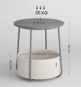 Přístavný stolek CHIP šedá/bílá