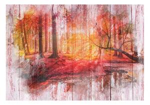 Samolepící fototapeta - Podzimní les 98x70