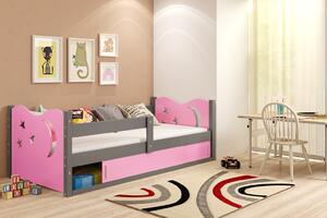 Dětská postel Mikuláš 1 - Grafit 160x80cm