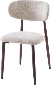 Jídelní židle, barva béžová, nohy z ořechového dřeva, pohodlný design, 1 kus, vhodná do kuchyně