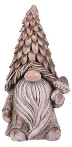 Zahradní dekorace trpaslík Houba, šedá, 25 x 19 x 49 cm