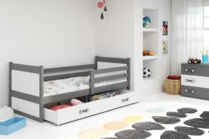 BMS Group Dětská postel s úložným prostorem RICO grafit Velikost postele: 190x80 cm, Barva výplní: Zelená