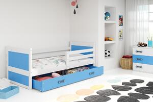 BMS Group Dětská postel s úložným prostorem RICO bílá Velikost postele: 190x80 cm, Barva výplní: Modrá