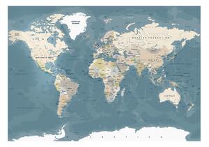 Fototapeta - Vintage mapa světa 200x140 + zdarma lepidlo