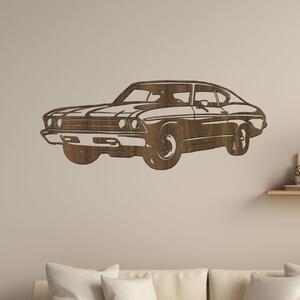Dřevěný obraz Chevrolet Chevelle SS F235 | Rozměry (cm): 60x23 | Zvolte barvu dekoru: Ořech