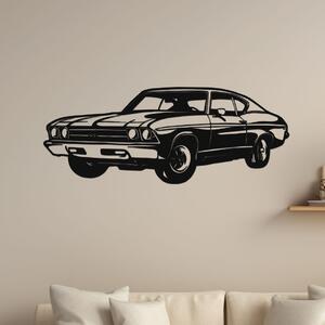 Dřevo života | Dřevěný obraz Chevrolet Chevelle SS F235 | Rozměry (cm): 60x23 | Zvolte barvu dekoru: Černá