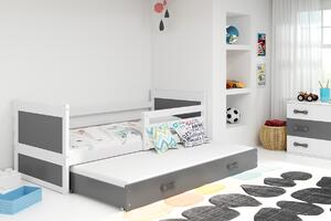 BMS Group Dětská postel s výsuvnou přistýlkou RICO bílá Velikost postele: 190x80 cm, Barva výplní: Grafit