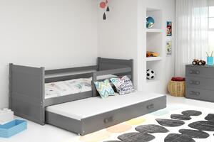 BMS Group Dětská postel s přistýlkou Rico 2 Grafit/grafit 190x80
