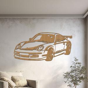 Dřevěný obraz Porsche 911 GT3 RS Zvolte rozměr (cm): 60x29 | Zvolte barvu dekoru: Buk