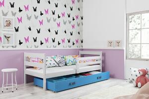 BMS Group Dětská postel s úložným prostorem ERYK bílá Velikost postele: 190x80 cm, Barva šuplíku: Modrá