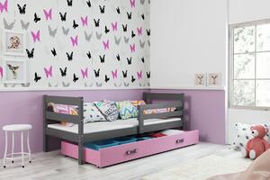 BMS Group Dětská postel s úložným prostorem ERYK grafit Velikost postele: 200x90 cm, Barva šuplíku: Růžová