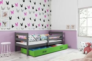 Dětská jednolůžková postel Eryk | šedá Barva: Šedá / zelená, Rozměr: 190 x 80 cm