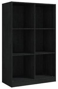Knihovna černá 70 x 33 x 110 cm masivní borovice