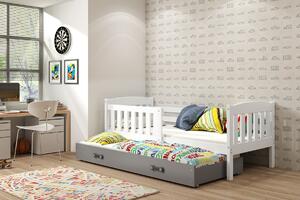 BMS Group Dětská postel s výsuvnou přistýlkou KUBUS bílá Velikost postele: 190x80 cm, Barva šuplíku: Grafit