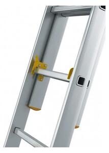 FISTAR Profesionální žebřík MAX 3x9 hliníkový, 3-dílný, pracovní výška až 6,13 m