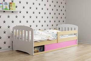 Dětská postel Bohuš 1 80x160 - 1 osoba – Borovice, Růžová