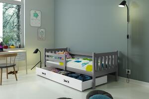 BMS Group Dětská postel s úložným prostorem CARINO 190x80 grafit Barva šuplíku: Bílá
