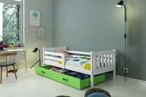Dětská postel s úložným prostorem CARINO | 90 x 200 cm Barva: bílá / zelená