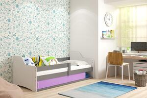 BMS Group Dětská postel s úložným prostorem (s posuvnými dvířky) SOFIX 160x80 grafit Barva výplně dvířek: Fialová