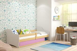 BMS Group Dětská postel s úložným prostorem (s posuvnými dvířky) SOFIX 160x80 borovice Barva výplně dvířek: Fialová