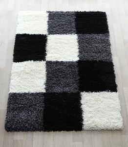 MERINOS Kusový černý koberec Shaggy Plus 910/Grey/Black Rozměry: 200 x 290