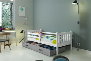 BMS Group Dětská postel s úložným prostorem CARINO 190x80 bílá Barva šuplíku: Modrá