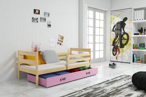 BMS Group Dětská postel s úložným prostorem ERYK borovice Velikost postele: 200x90 cm, Barva šuplíku: Růžová