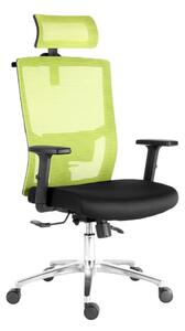 Kancelářská ergonomická židle SCALA — černá / zelená, nosnost 150 kg