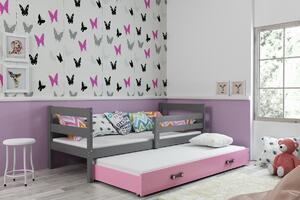BMS Group Dětská postel s výsuvnou přistýlkou ERYK grafit Velikost postele: 200x90 cm, Barva šuplíku: Růžová