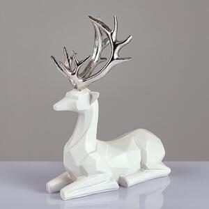 ACA Lighting Apostolidis Sedící jelen se stříbrným paroží X1584714
