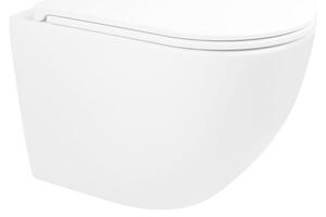 OLTENS Hamnes, závěsné WC s hlubokým splachováním, model PureRim, rozměry 35,5 x 52 cm, sada s toaletním sedátkem Ovan Slim a technologií SmartClean