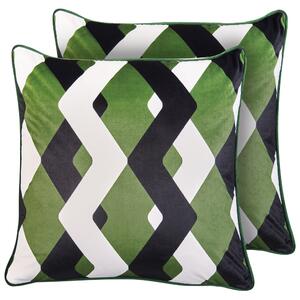 Sada 2 venkovních polštářů SWAY Geometrický vzor 45 x 45 cm Pestrá