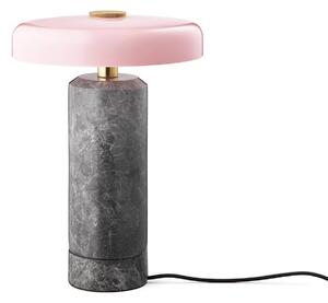 Nabíjecí stolní lampa Trip LED, šedá / růžová, mramor, sklo, IP44