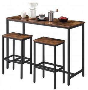 Barový set Kuchyský stl + 2 idle Hocker Moderní prmyslové podkroví 100 cm