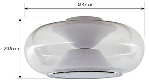 Stropní svítidlo Lucande LED Orasa, sklo, bílá/čirá, Ø 43 cm