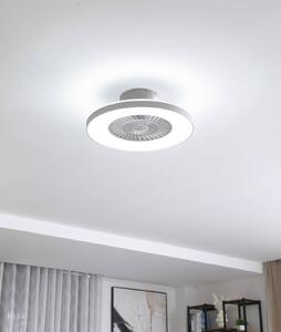 Stropní ventilátor Lindby Smart LED Paavo, šedý, tichý, Tuya
