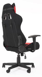 Herní židle CAYMAN – plast, látka, černá / červená