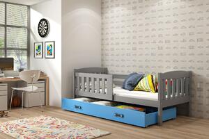 BMS Group Dětská postel s úložným prostorem KUBUS grafit Velikost postele: 160x80 cm, Barva šuplíku: Modrá