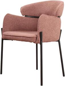 Jídelní židle s potahem z boucle látky, barva rezavě hnědá, moderní design, 1 kus, vhodná do jídelny
