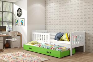 BMS Group Dětská postel s výsuvnou přistýlkou KUBUS bílá Velikost postele: 190x80 cm, Barva šuplíku: Zelená